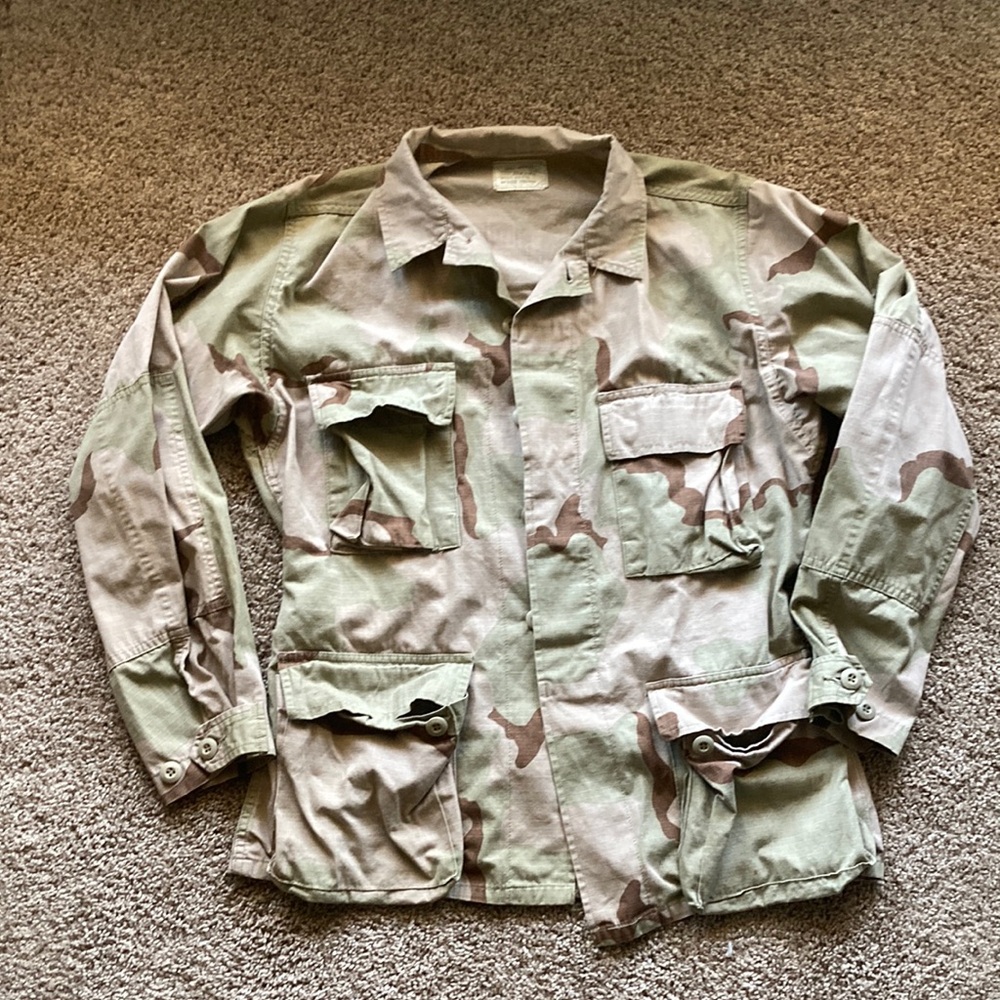 Military 3 Color Desert Camouflage Combat Coat Jacket Regular Small (rare size!)